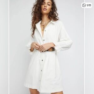 FREE PEOPLE white Hannah Poplin Mini dress XS